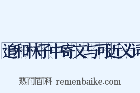 追和林子中寄文与可近义词是什么意思的图片